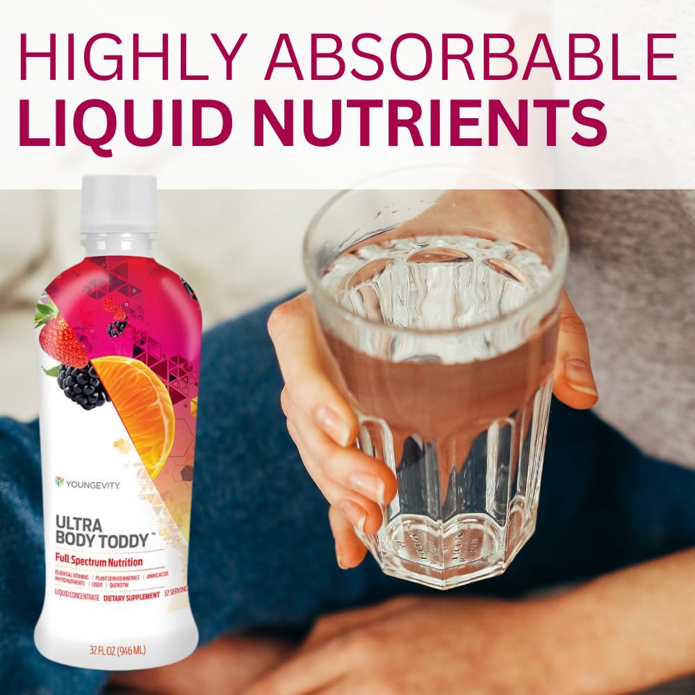 Youngevity Ultra Body Toddy - 100+ Nutrient Mega Multi-Vitamin Mineral Supplement for Men and Women - Enhanced Absorption - Phytonutrients - Amino Acids - (32 Fl Oz) - dailyvitalstore