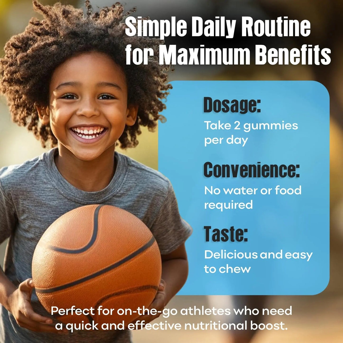 Youth Athletic Gummies – Kids Multivitamin Gummies with Essential Nutrients, Immune & Energy Support, Vegan & Gelatin-Free - dailyvitalstore