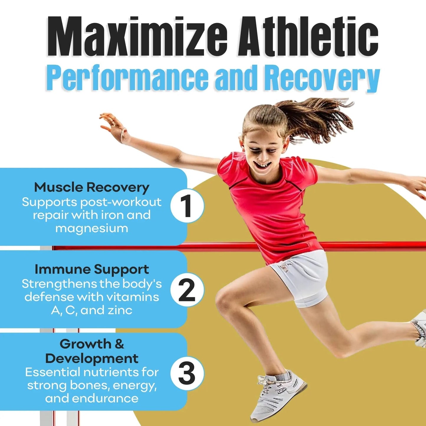 Youth Athletic Gummies – Kids Multivitamin Gummies with Essential Nutrients, Immune & Energy Support, Vegan & Gelatin-Free - dailyvitalstore