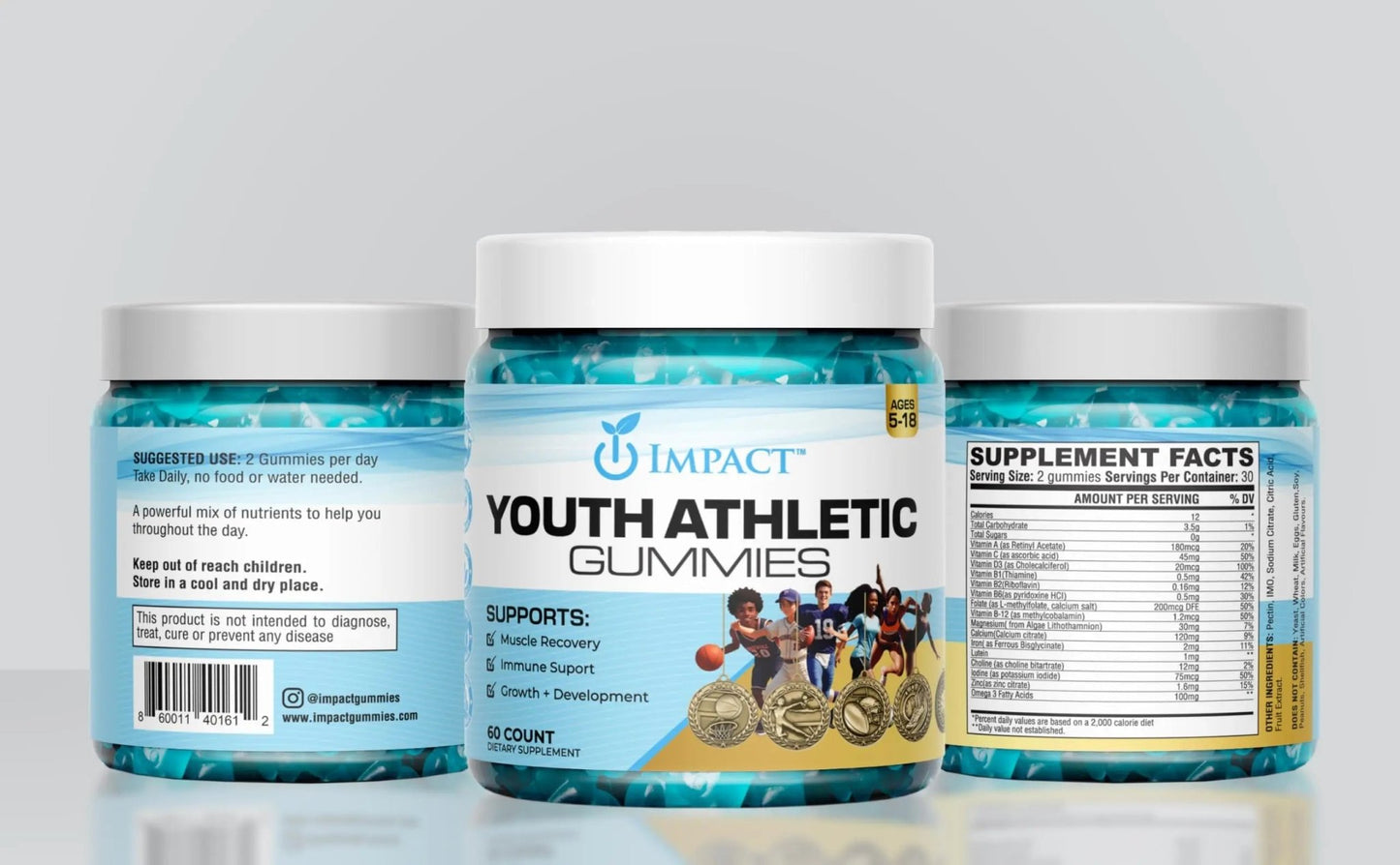 Youth Athletic Gummies – Kids Multivitamin Gummies with Essential Nutrients, Immune & Energy Support, Vegan & Gelatin-Free - dailyvitalstore