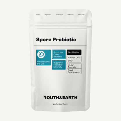 Youth & Earth Spore Probiotics 4 Billion CFU Count - Probiotics for Gut Health & Immune Support | Gut Health Supplements for Digestive Health | 60 Capsules - dailyvitalstore