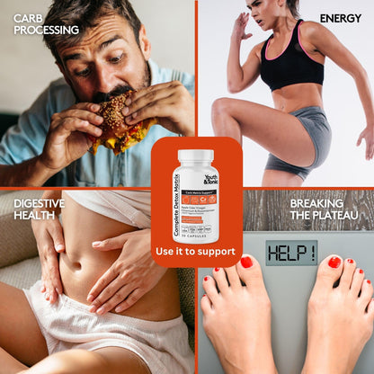 Youth & Tonic Balanced Detox Pills as Complete Gut Cleanse & Carb Matrix Support with ACV, Glucomannan, Chromium for Body Detoxing & Digestive Health, Supplement for Men & Women, Third-Party Tested - dailyvitalstore
