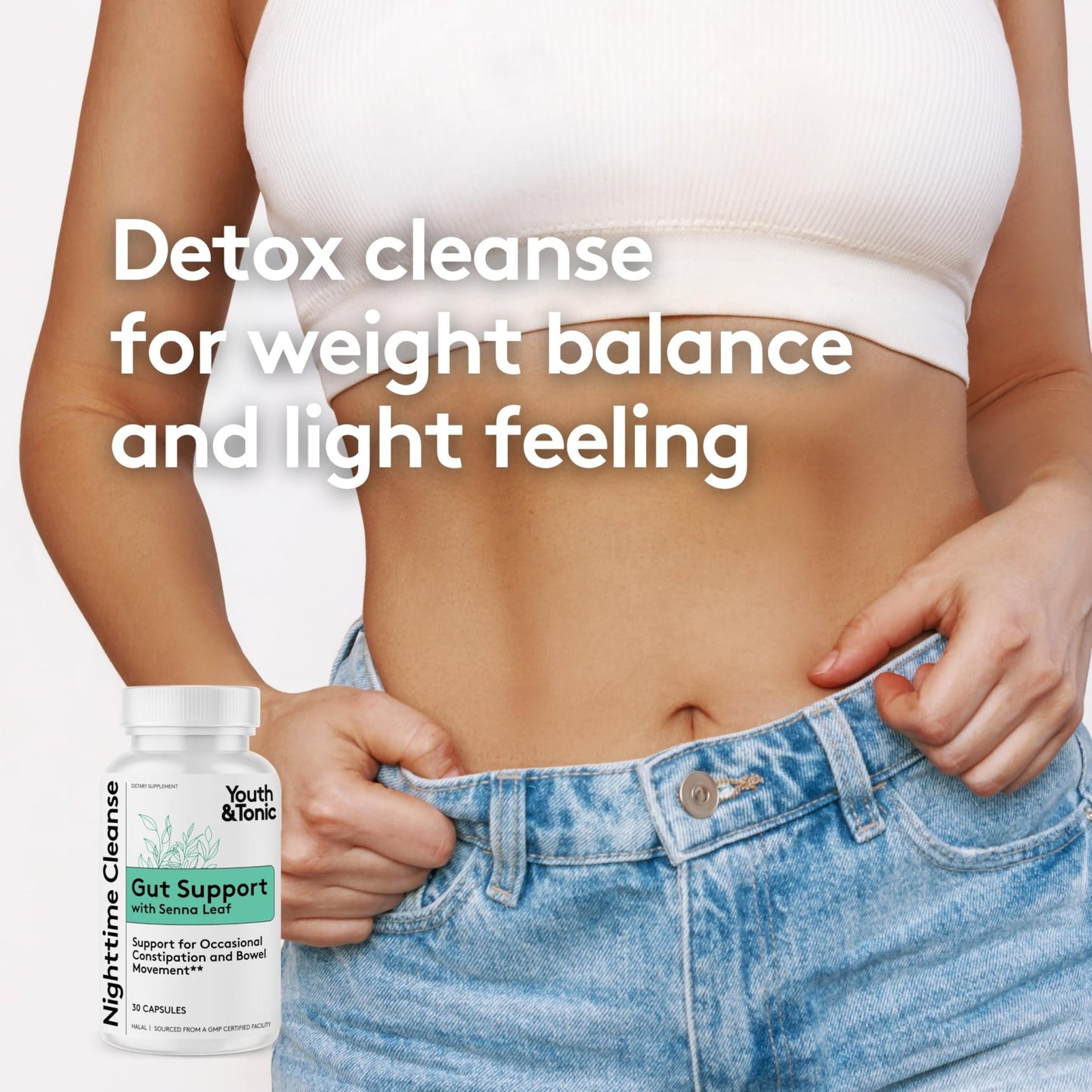 Youth & Tonic Overnight Intestinal Cleanse Supplement for Occasional Constipation Relief, Gut & Colon Cleanse Detox with Senna Leaf, Psyllium Husk Powder - dailyvitalstore