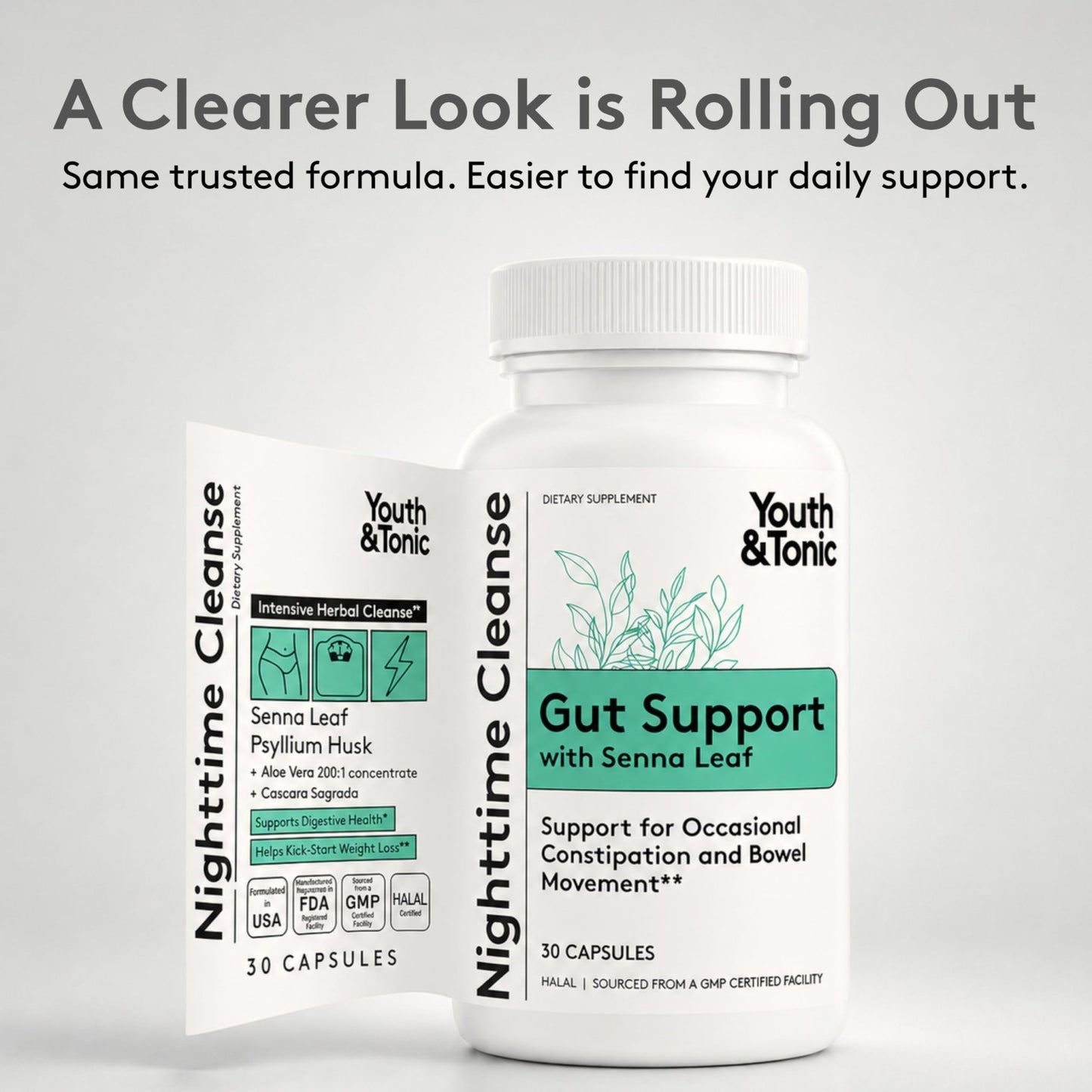 Youth & Tonic Overnight Intestinal Cleanse Supplement for Occasional Constipation Relief, Gut & Colon Cleanse Detox with Senna Leaf, Psyllium Husk Powder - dailyvitalstore