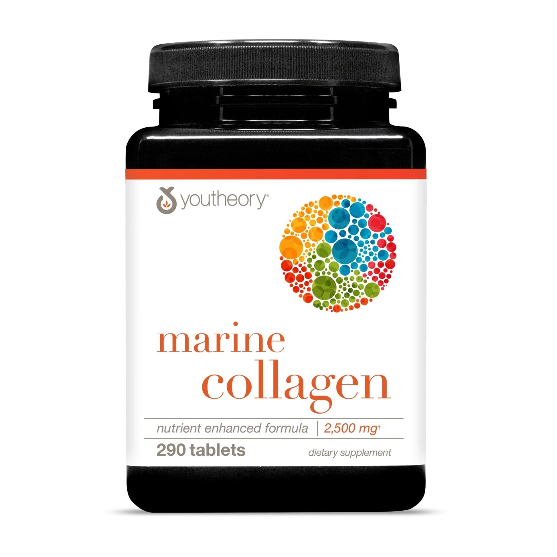 Youtheory Marine Collagen Tablets - 2,500 mg Fish-Sourced Collagen Peptides- with Vitamins A, C, E, B6 & B12 - Supports Joint & Nail Health* - Highly Absorbable - 290 Tablets (58-Day Supply) - dailyvitalstore