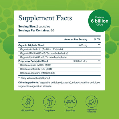 Youtheory Spore Probiotic - Helps Gut Health* - 6 Billion CFU with Prebiotics - Supports Regular Bowel Movement & Diarrhea Relief* - Shelf Stable - 60 Vegetarian Capsules (30-Day Supply) - dailyvitalstore