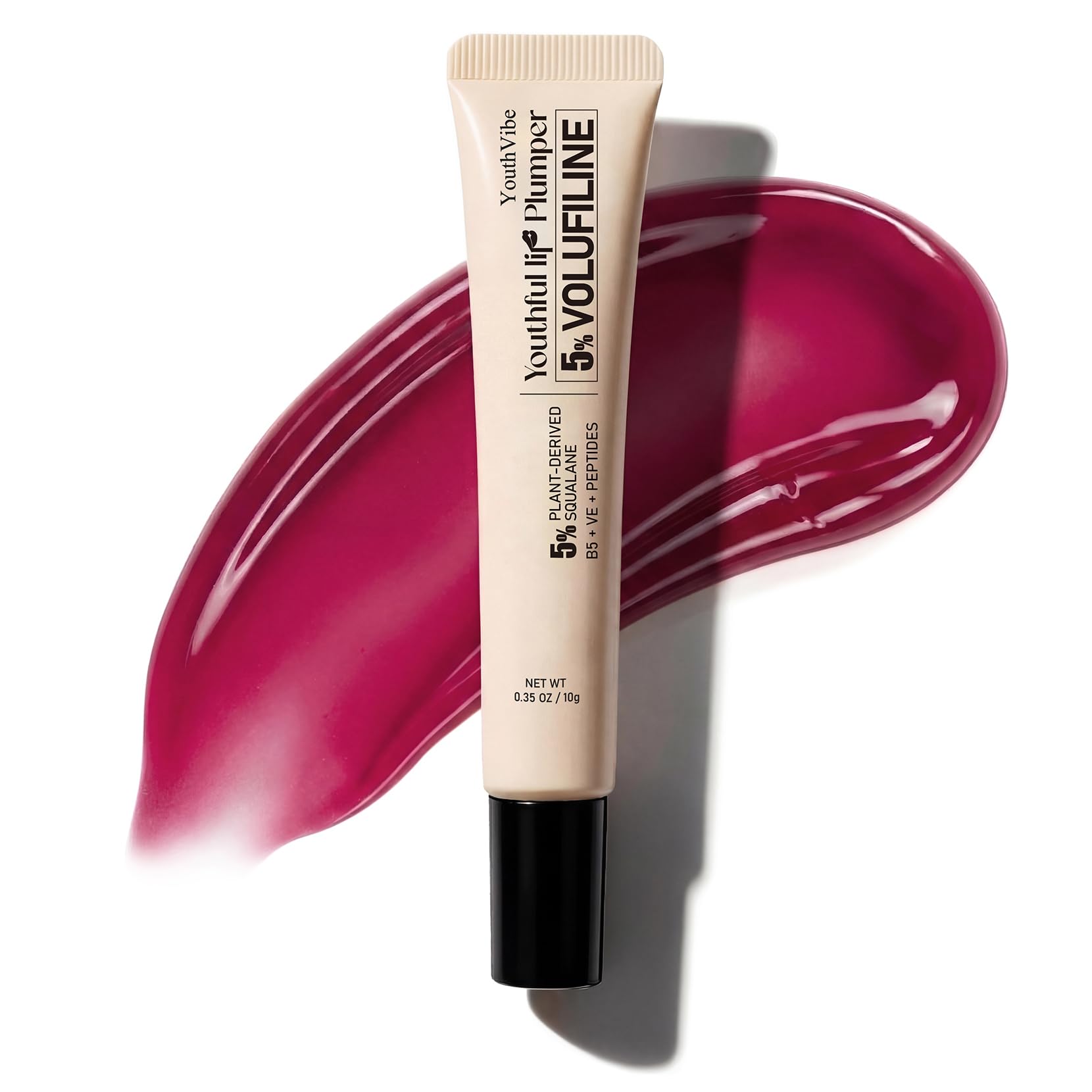 YouthVibe 5% Volufiline Lip Plumper, Nourishing & Anti Aging Over Time with Squalane, Shea Butter, Collagen, Peptide & PDRN - No Burning, No Tingling for Gentle Daily Plumping - dailyvitalstore