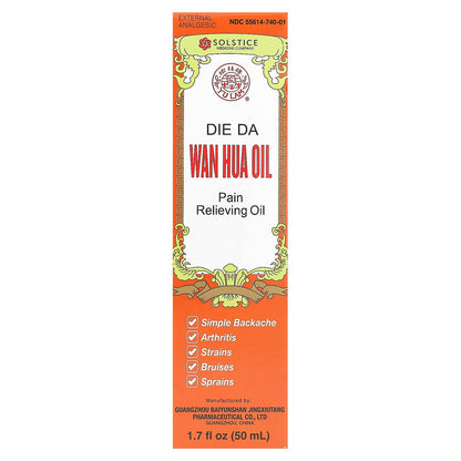 Yu Lam Brand Die Da, Wan Hua Oil, Pain Relieving Oil, 1.7 fl oz (50 ml) - dailyvitalstore