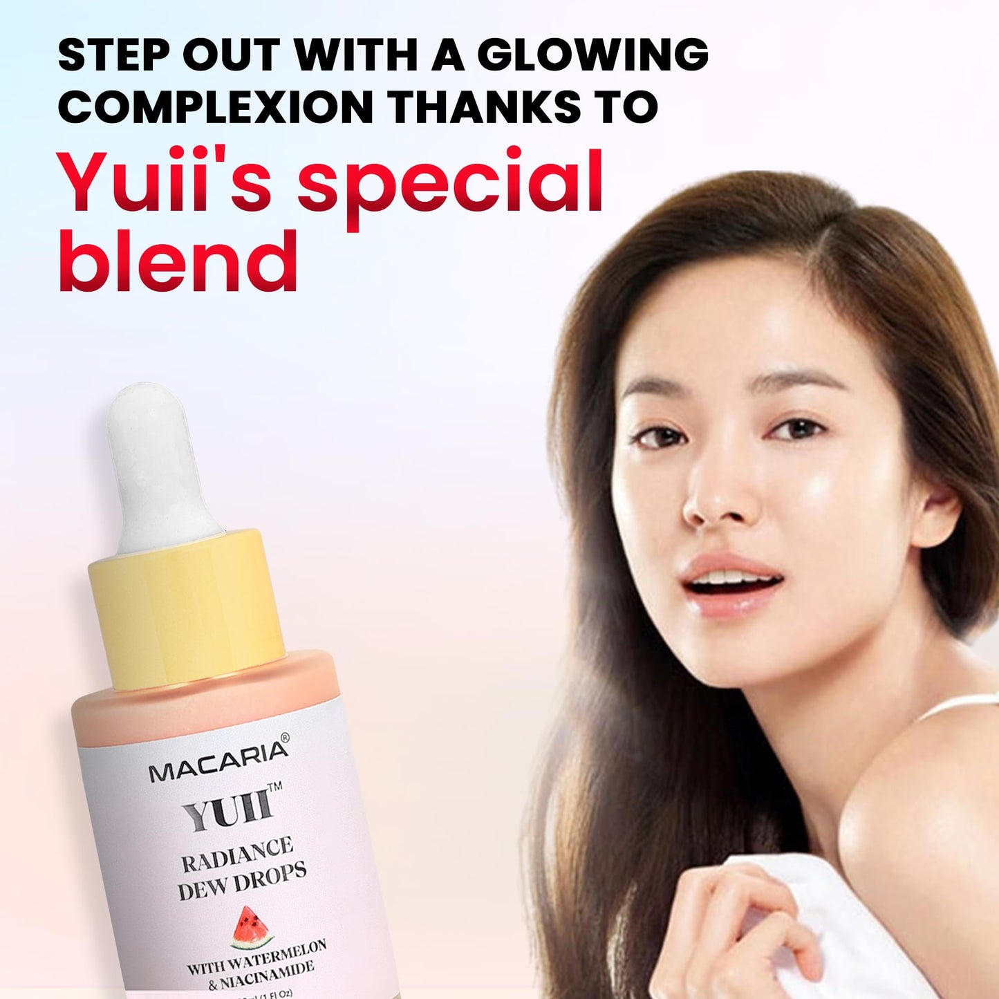 Yuii Niacinamide Serum Dew Drops - Face Moisturizer with Watermelon Fruit Extract - Glow Drops for Skincare and Makeup - Hydrating Formula for Radiant Skin - Pink Finish for Women & Girls - dailyvitalstore