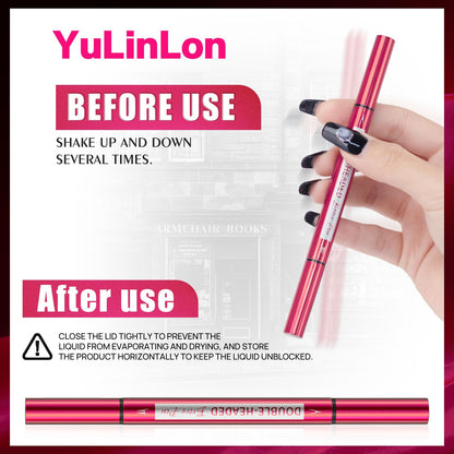 YuLinLon Double-Headed Brow Pen, Ultra-Precise Hair-Like Strokes, Long-Lasting Waterproof Makeup, Available in 5 Natural Shades (3Dark Brown) - dailyvitalstore