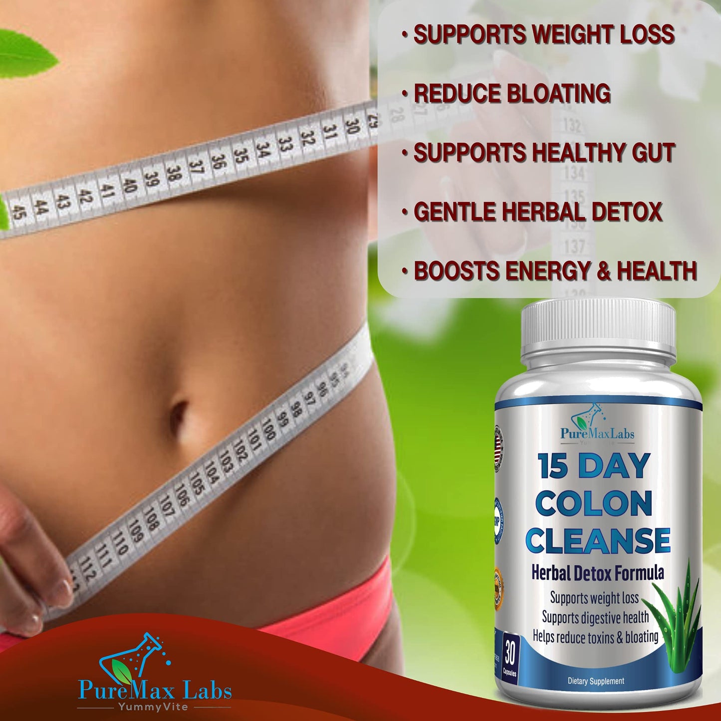YUMMYVITE 15 Day Colon Cleanse and Detox, Herbal Detox Formula, Supports - dailyvitalstore
