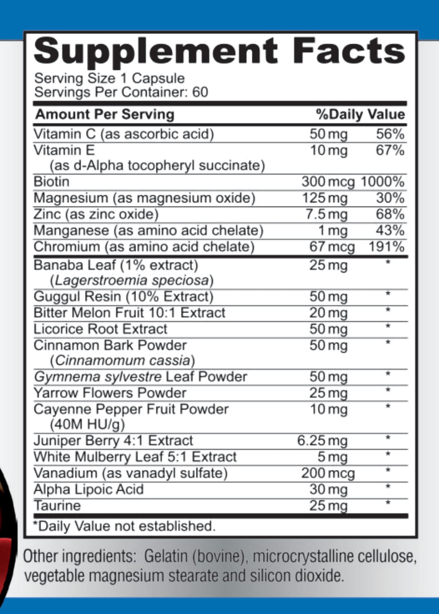 YUMMYVITE Sugar Support Supplement with Cinnamon, Chromium, Mulberry, Alpha Lipoic Acid - 20 Herbs & Vitamins - Non-GMO, 60 Capsules - dailyvitalstore