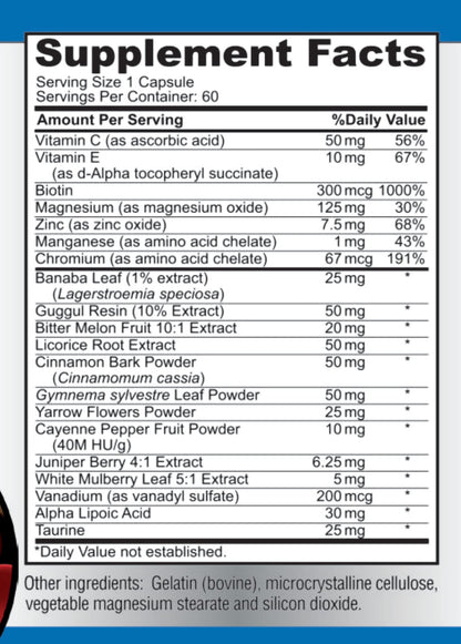 YUMMYVITE Sugar Support Supplement with Cinnamon, Chromium, Mulberry, Alpha Lipoic Acid - 20 Herbs & Vitamins - Non-GMO, 60 Capsules - dailyvitalstore