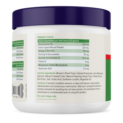 Yumove Hip & Joint Supplement for Dogs with Glucosamine, Hyaluronic Acid, Green Lipped Mussel & Omega 3 Joint Supplement - Regular or Advanced Strength (90 Count, Advanced Vet Strength Soft Chews) - dailyvitalstore