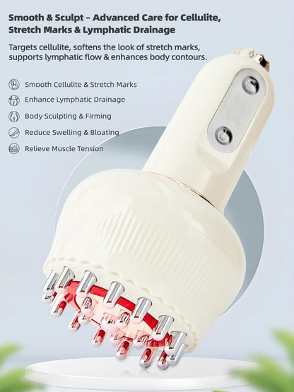 Yuonry Lymphatic Drainage Massager & Anti Cellulite Massage Tool, Helps Reduce Stretch Marks & Cellulite, for Legs, Arms & Belly, Body Sculpting Machine with Microcurrent, Light, Heat & Vibration - dailyvitalstore