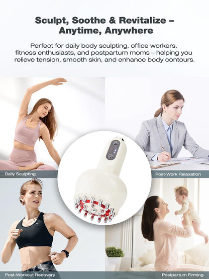 Yuonry Lymphatic Drainage Massager & Anti Cellulite Massage Tool, Helps Reduce Stretch Marks & Cellulite, for Legs, Arms & Belly, Body Sculpting Machine with Microcurrent, Light, Heat & Vibration - dailyvitalstore