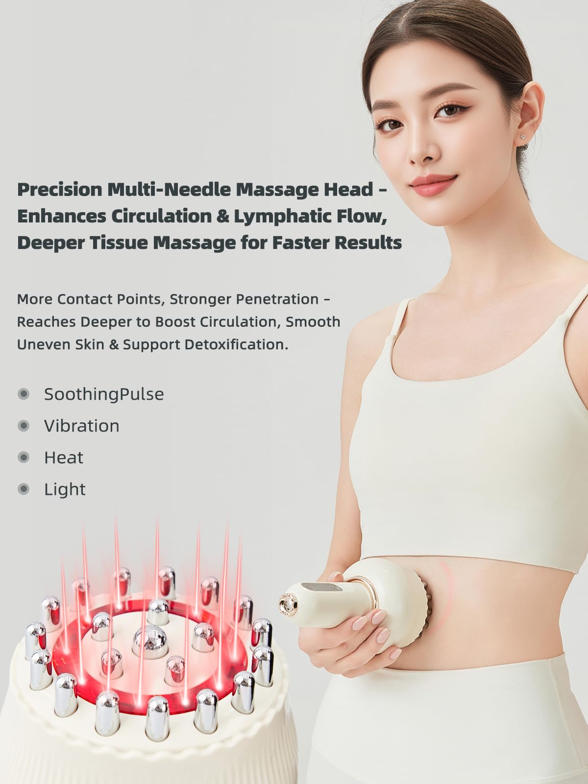 Yuonry Lymphatic Drainage Massager & Anti Cellulite Massage Tool, Helps Reduce Stretch Marks & Cellulite, for Legs, Arms & Belly, Body Sculpting Machine with Microcurrent, Light, Heat & Vibration - dailyvitalstore