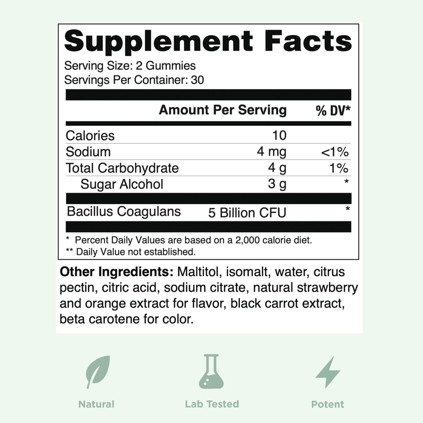 Yuve Natural Sugar Free Probiotic Gummies 5 Billion CFU, Helps with Constipation, Bloating & Leaky Gut - Vegan, Gluten-Free & Non-GMO - 60ct - dailyvitalstore