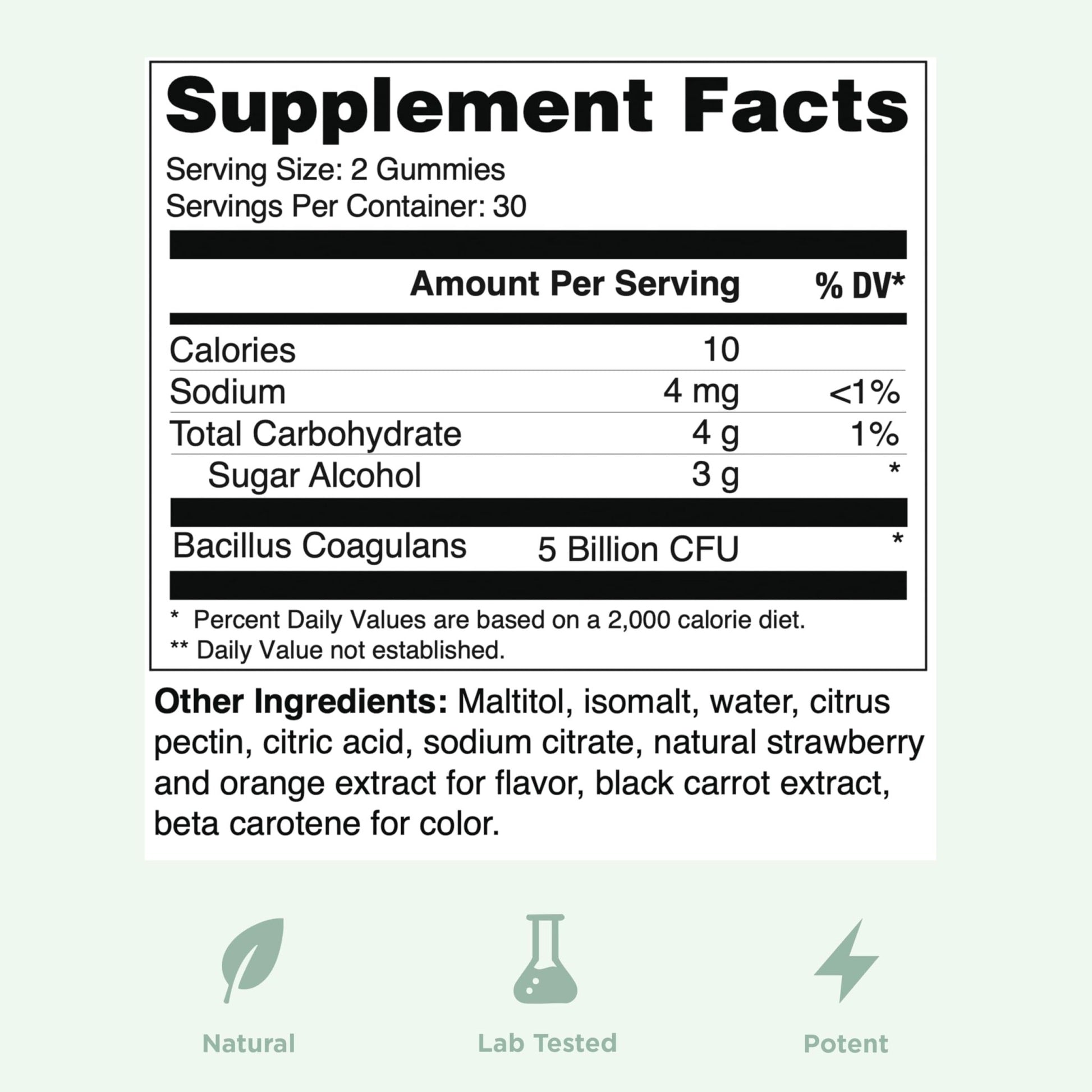 Yuve Natural Sugar Free Probiotic Gummies 5 Billion CFU, Helps with Constipation, Bloating & Leaky Gut - Vegan, Gluten-Free & Non-GMO - 60ct - dailyvitalstore