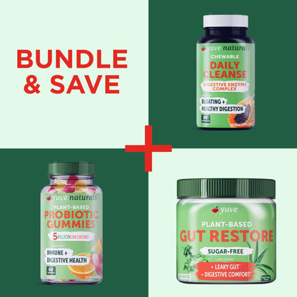 Yuve Natural Sugar Free Probiotic Gummies 5 Billion CFU, Helps with Constipation, Bloating & Leaky Gut - Vegan, Gluten-Free & Non-GMO - 60ct - dailyvitalstore