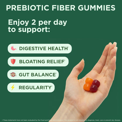 Yuve Prebiotic Fiber Gummies - Delicious - 3g Soluble Fiber Supplement - Supports Digestive Health & Regularity - Vegan & Gluten-Free Fiber Gummies for Adults & Kids - dailyvitalstore