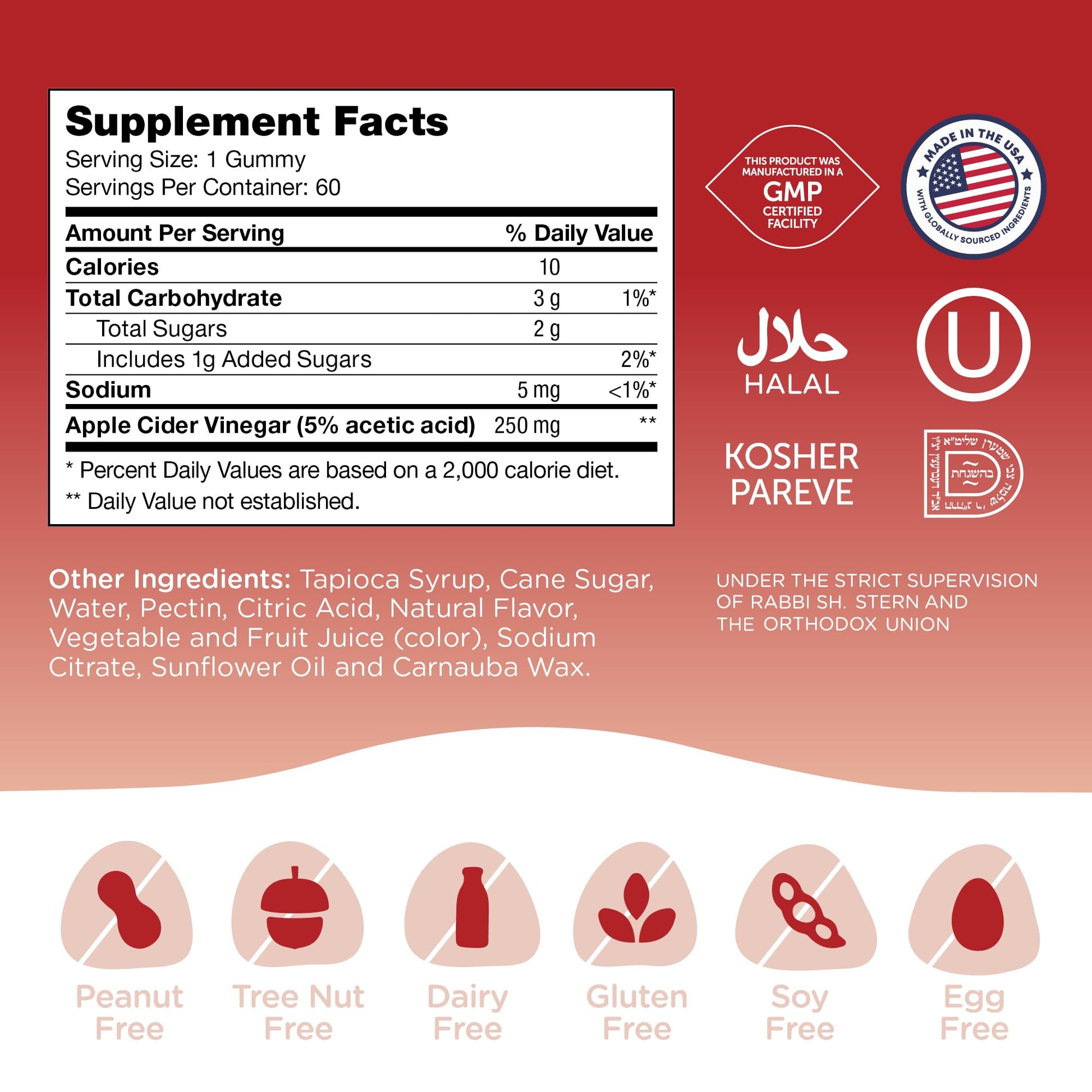 Zahler - Apple Cider Vinegar Gummies - Kosher & Delicious ACV for Women & Men - Detox Support & Cleanse - Gut Health & Metabolism - dailyvitalstore