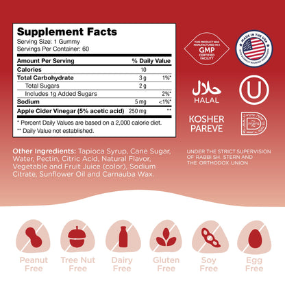Zahler - Apple Cider Vinegar Gummies - Kosher & Delicious ACV for Women & Men - Detox Support & Cleanse - Gut Health & Metabolism - dailyvitalstore