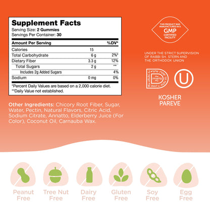 Zahler Chapter One Fiber Gummies - Soluble Fiber for Digestive Health Support - Flavored Gummies for Kids - Natural Chicory Root - Kosher, Dairy-Free, - dailyvitalstore