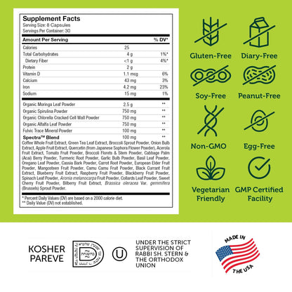 Zahler Core Greens, Superfood Greens Capsules, Super Greens with Spirulina, Chlorella, Spectra Blend and More, Kosher, 240 Capsule (240 Capsules) - dailyvitalstore
