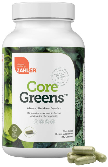 Zahler Core Greens, Superfood Greens Capsules, Super Greens with Spirulina, Chlorella, Spectra Blend and More, Kosher, 240 Capsule (240 Capsules) - dailyvitalstore