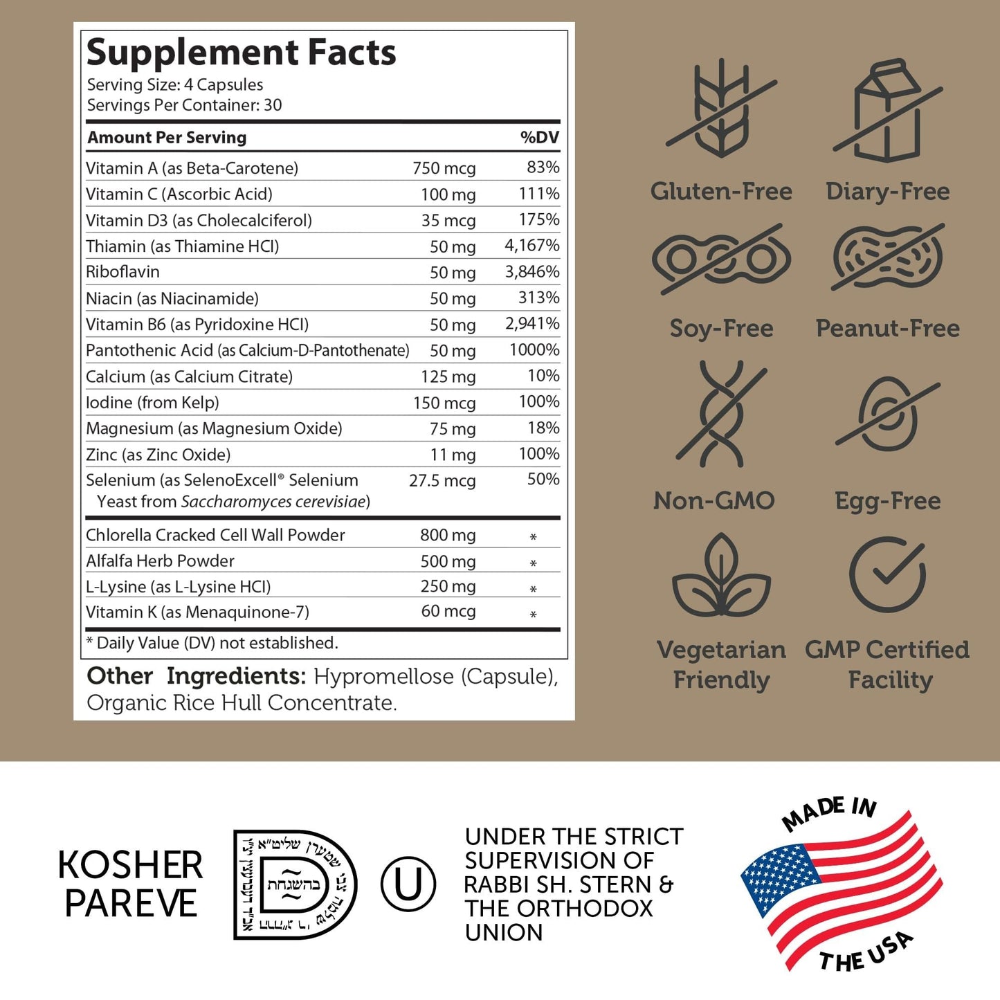 Zahler - Height Factor Healthy Growth Support Vitamin & Mineral Capsules (120 Count) - Kosher Height & Growth Supplement for Kids, Teens & Young Adults - Grow Taller Growth Hormone Support Nutrients - dailyvitalstore