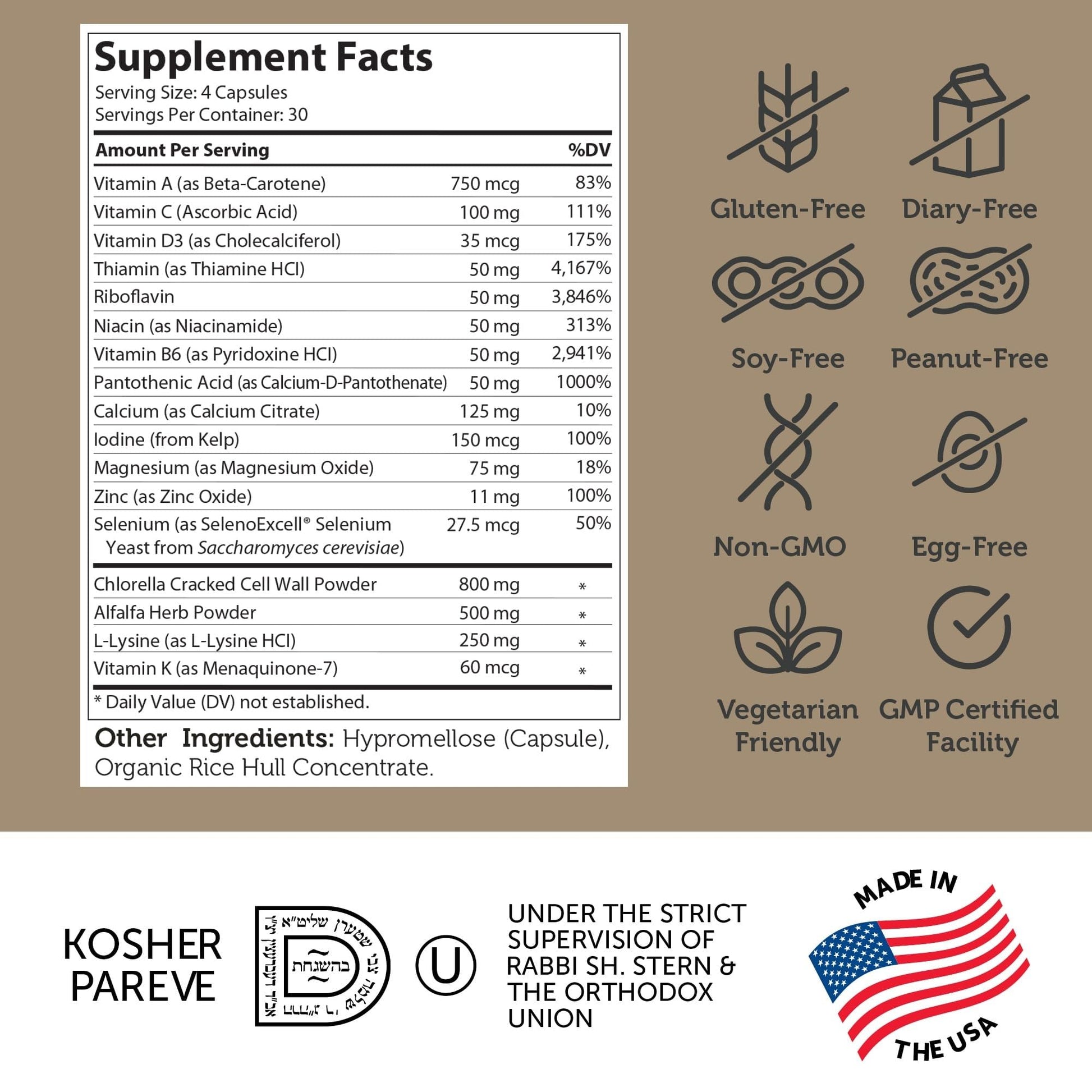Zahler - Height Factor Healthy Growth Support Vitamin & Mineral Capsules (120 Count) - Kosher Height & Growth Supplement for Kids, Teens & Young Adults - Grow Taller Growth Hormone Support Nutrients - dailyvitalstore