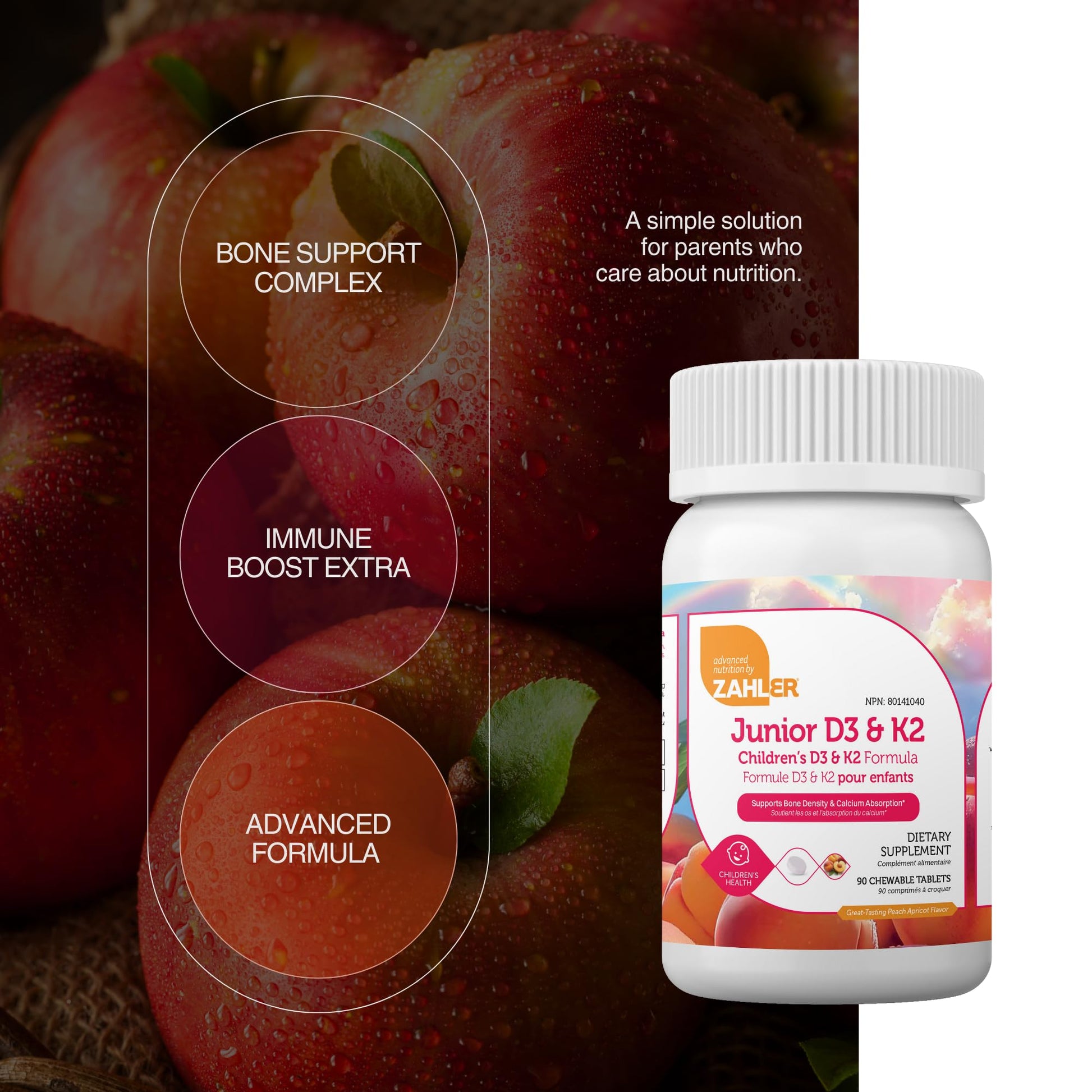 Zahler - Junior Vitamin D3 + K2 Chewable Tablets for Kids| Vitamin D for Kids 2000 IU | Delicious Vitamin D K2 Chews to Support Healthy Bones & Teeth - dailyvitalstore
