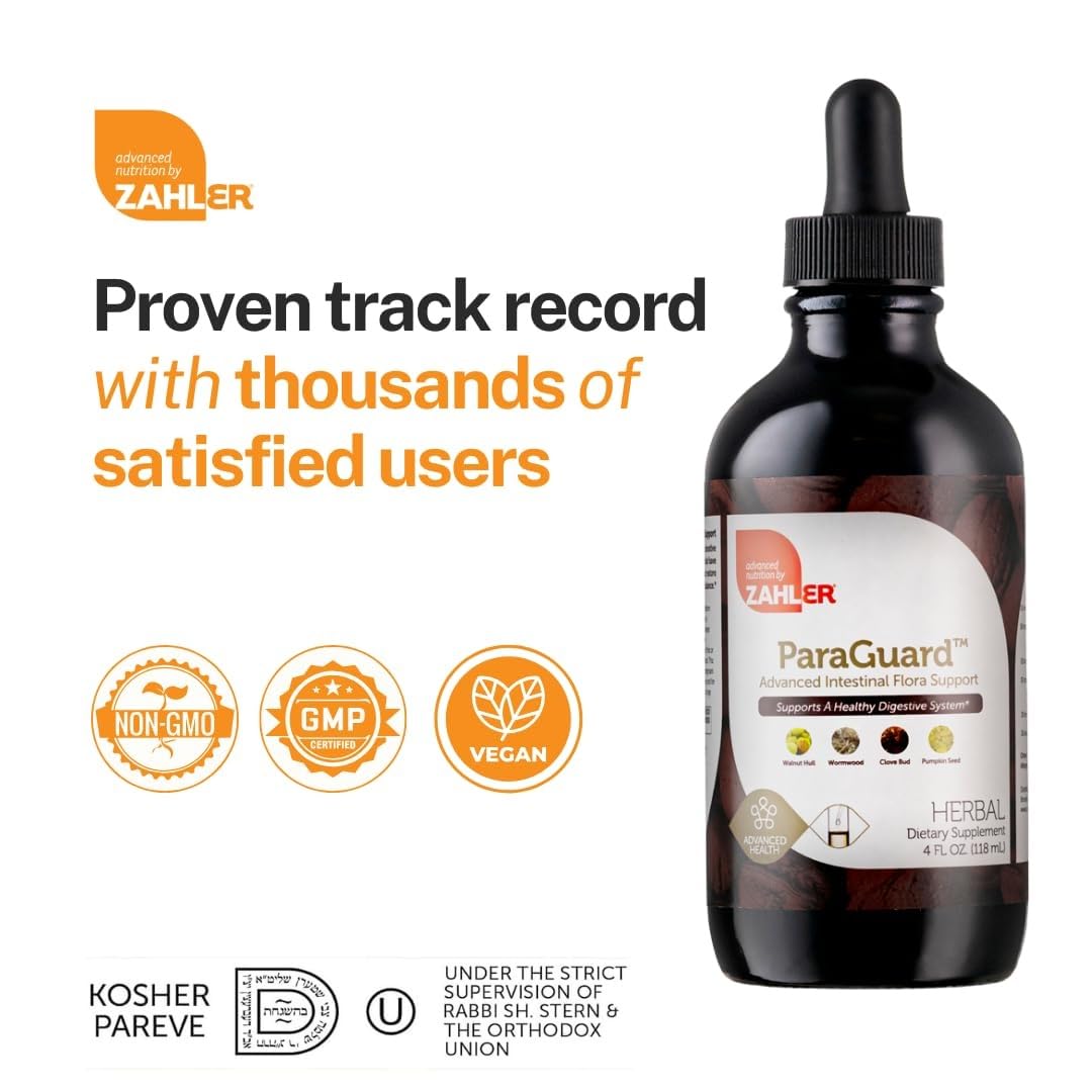 Zahler - ParaGuard Liquid Drops - Gut Health Supplement - Formula has Wormwood, Garlic Bulb, Pumpkin Seed, Clove & More - Natural Support for Humans - dailyvitalstore