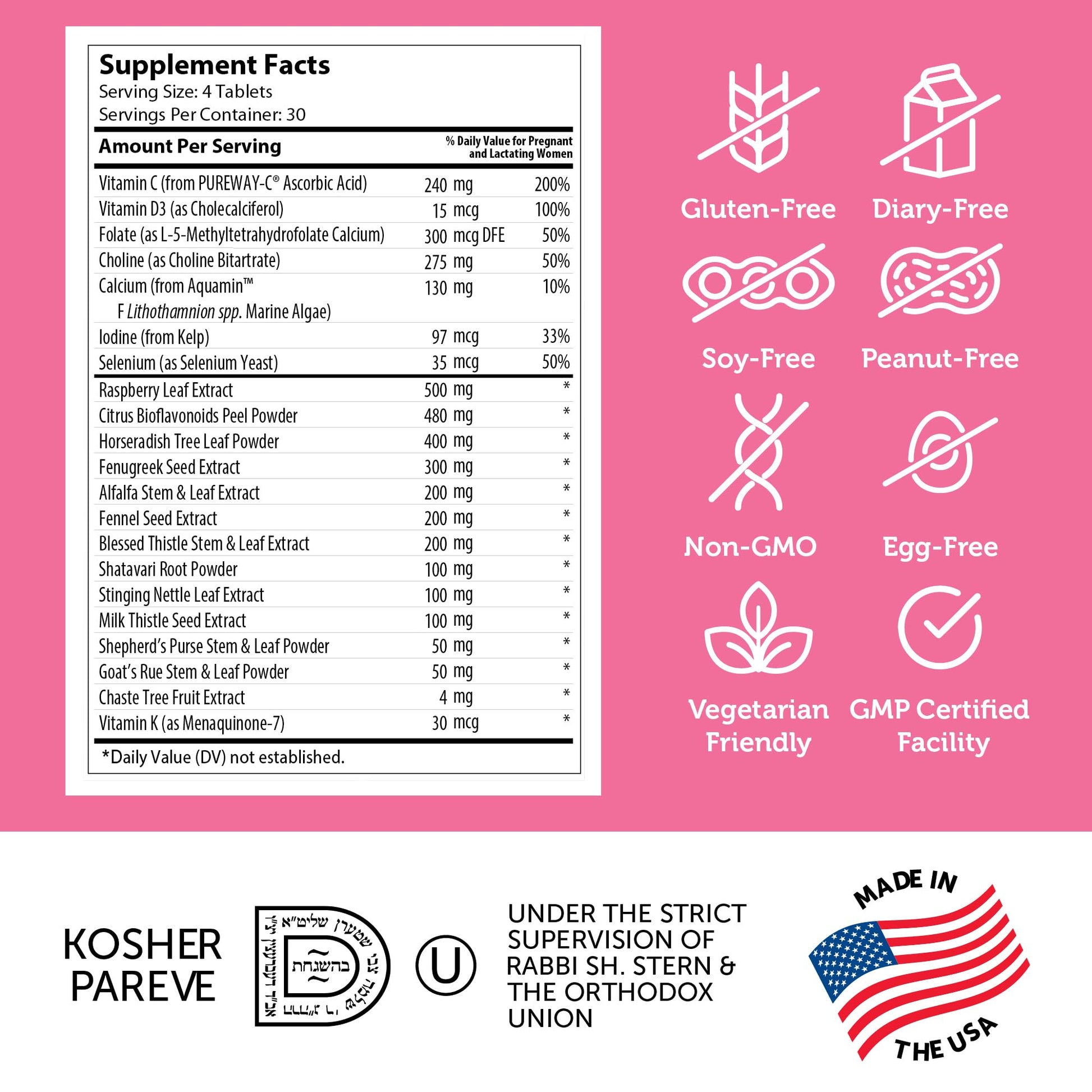 Zahler Postnatal Flow for Advanced Lactation Support, Breastfeeding + Postnatal Support, 120 Tablets. - dailyvitalstore