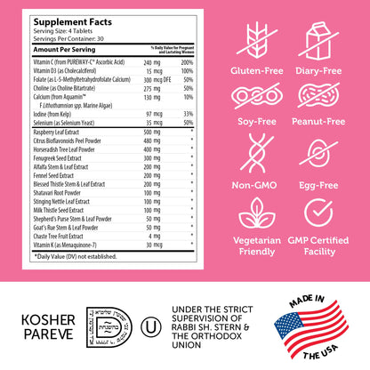 Zahler Postnatal Flow for Advanced Lactation Support, Breastfeeding + Postnatal Support, 120 Tablets. - dailyvitalstore