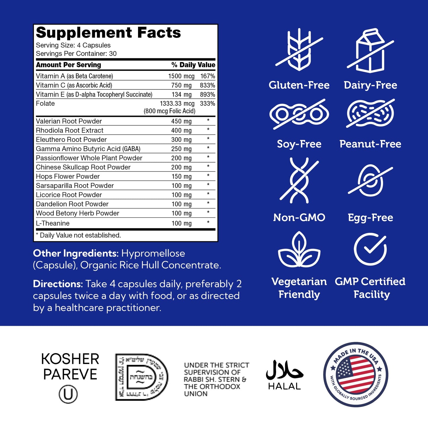 Zahler StressMaster, Relaxation Support Supplement, Promotes Natural Calm, Certified Kosher 120 Capsules - dailyvitalstore