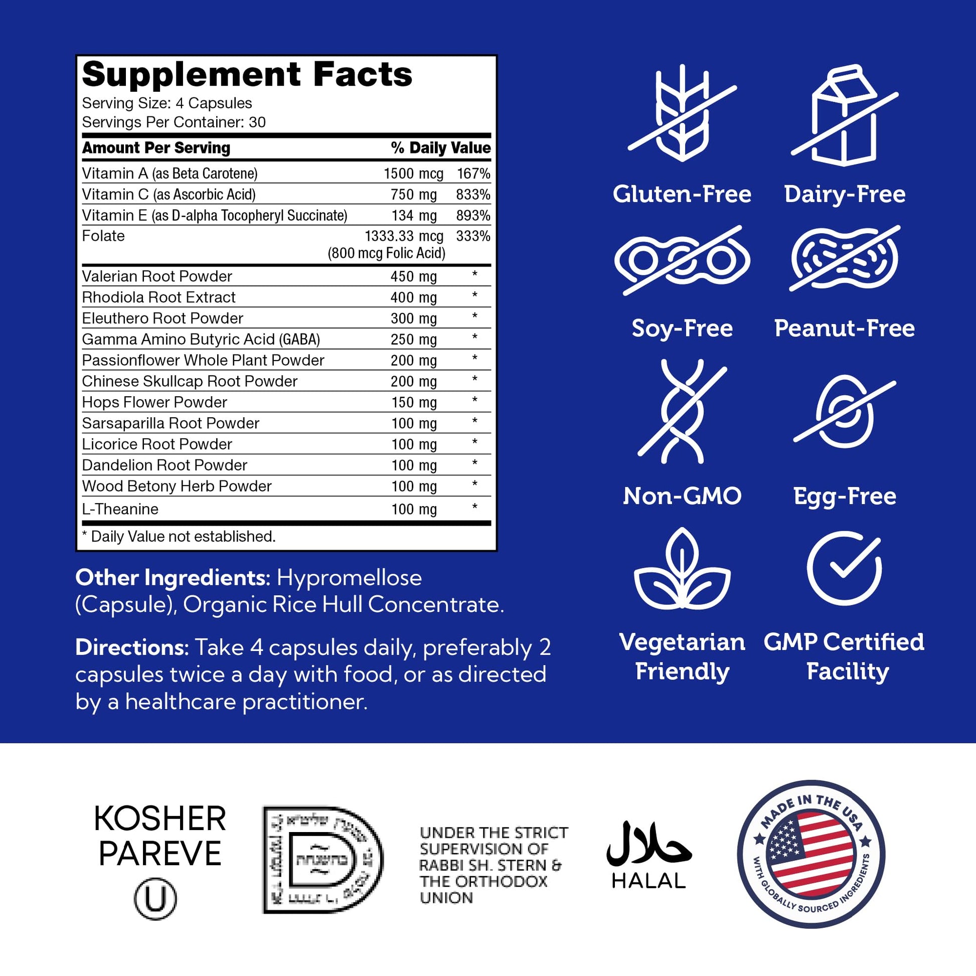 Zahler StressMaster, Relaxation Support Supplement, Promotes Natural Calm, Certified Kosher 120 Capsules - dailyvitalstore