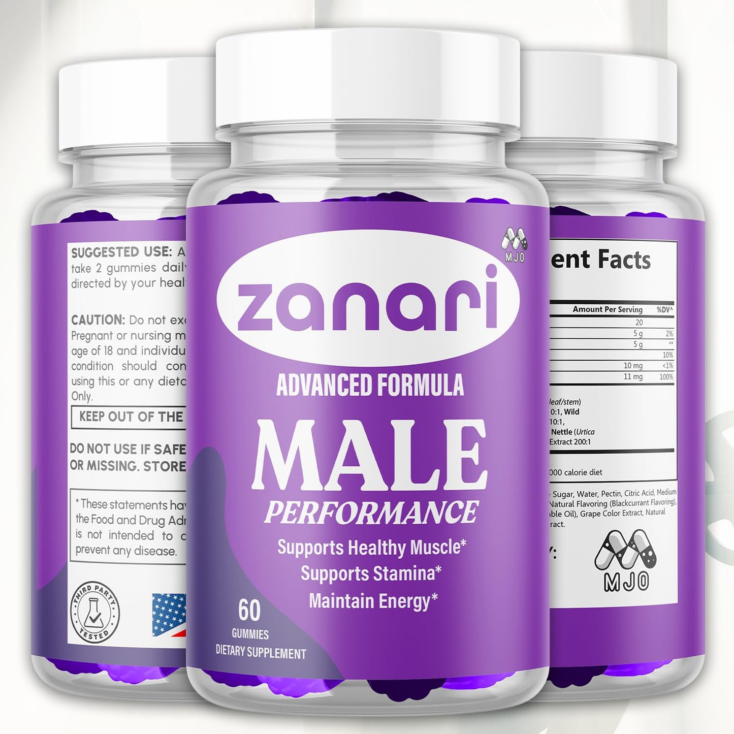 Zanari Gummies, Official Zanari Gummys for Men with All Natural Ingredients, Advanced Formula for Optimal Health & Total Wellness Support with Maximum Strength Active Lifestyle Vitamins (60 Gummies) - dailyvitalstore