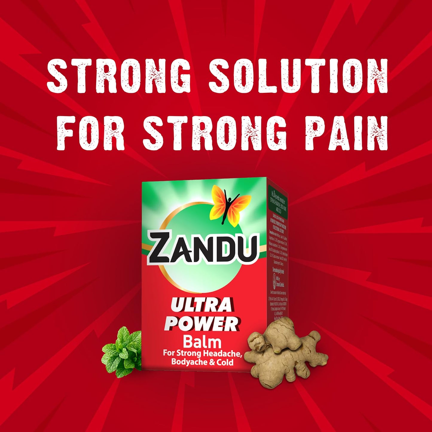 Zandu Ultra Red Balm | Ayurvedic Balm with Menthol, Camphor, Eucalyptus Oil | Relieves from Bodyache, Cold & Muscle Stiffness | Non Greasy & Fast Acting | 0.85 Fl Oz (Pack of 1) - dailyvitalstore