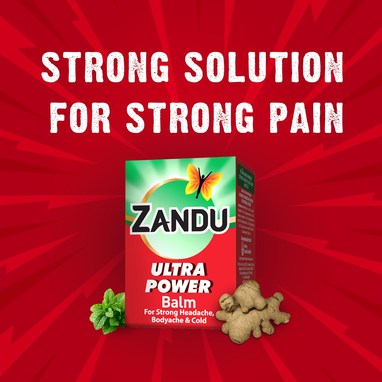 Zandu Ultra Red Balm | Ayurvedic Balm with Menthol, Camphor, Eucalyptus Oil | Relieves from Bodyache, Cold & Muscle Stiffness | Non Greasy & Fast Acting | 0.85 Fl Oz (Pack of 1) - dailyvitalstore