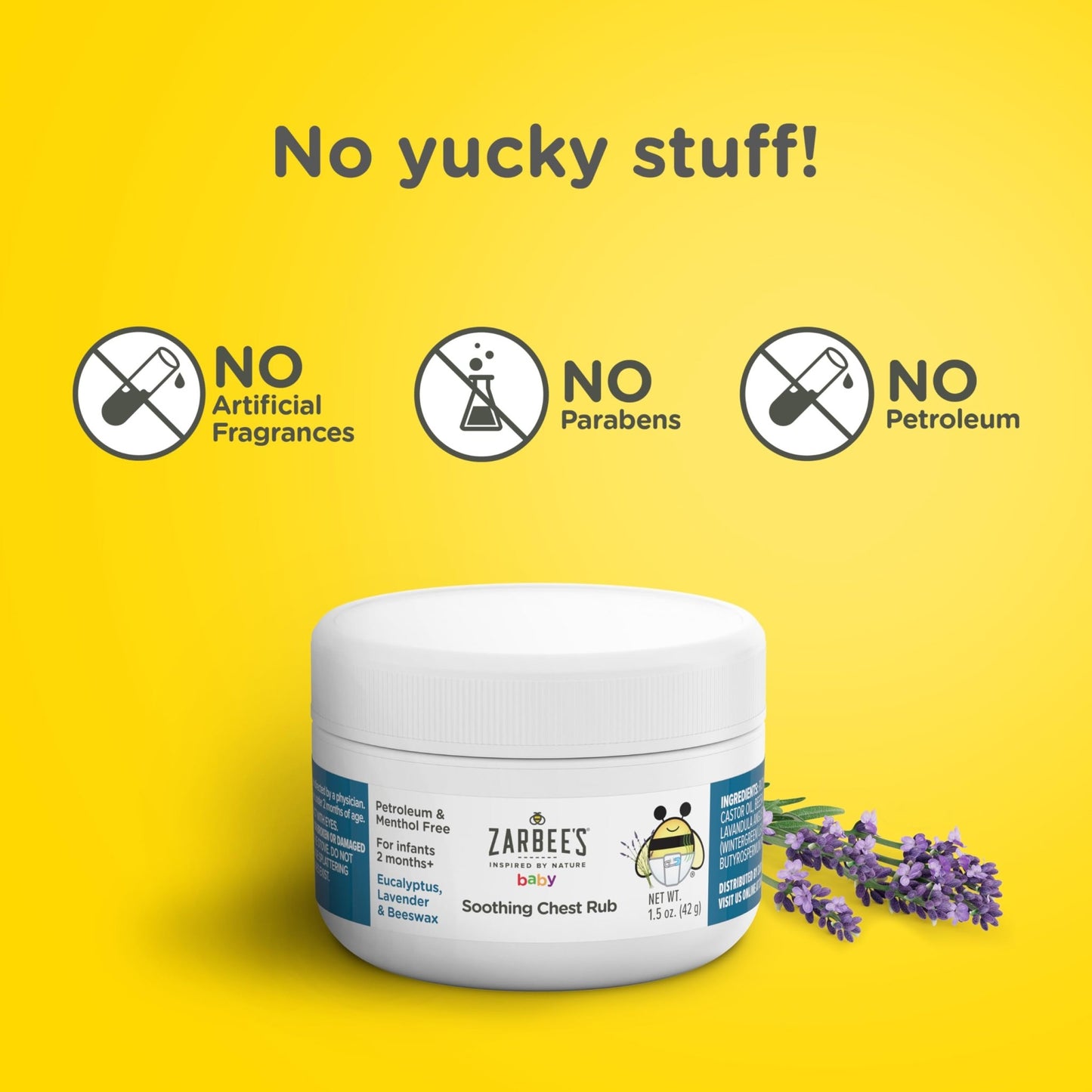 Zarbee's Baby Soothing Chest Rub with Eucalyptus & Lavender, Petroleum-Free Safe and Effective Formula, 1.5 Ounce - dailyvitalstore