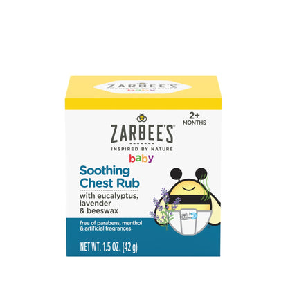 Zarbee's Baby Soothing Chest Rub with Eucalyptus & Lavender, Petroleum-Free Safe and Effective Formula, 1.5 Ounce - dailyvitalstore