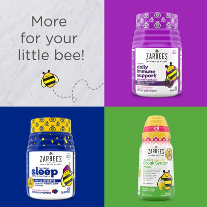 Zarbee’s Complete Kids Multivitamin Gummies + Immune Support, Berry Flavor, Honey-Sweetened, Gluten-Free & Gelatin-Free, Vitamins A, C, D3, E, B6, B12, - dailyvitalstore