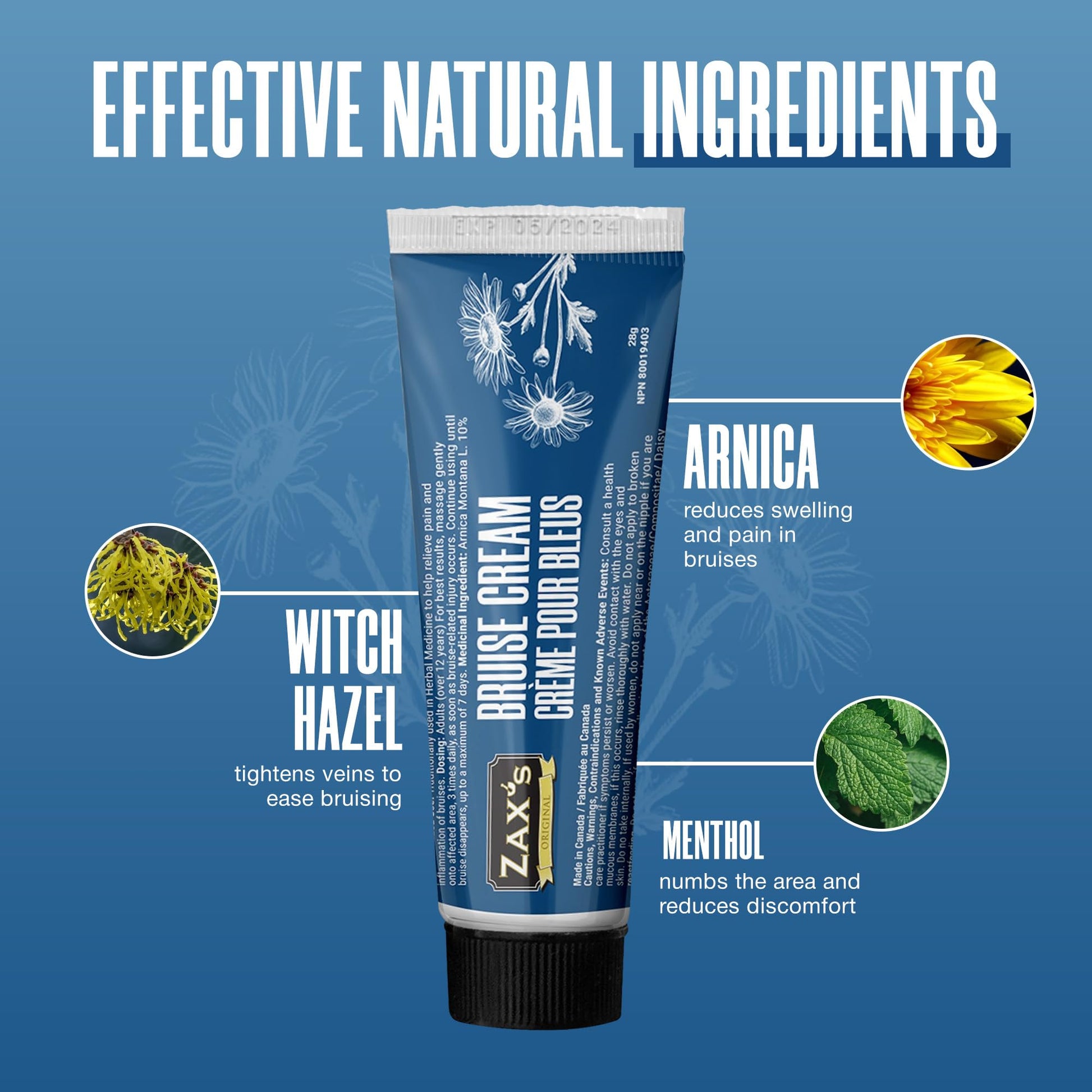 ZAX'S ORIGINAL Bruise Cream - Arnica and Witch Hazel Blend, Gentle on Skin, Plant-Based Ingredients for Skin Care - 28g - dailyvitalstore