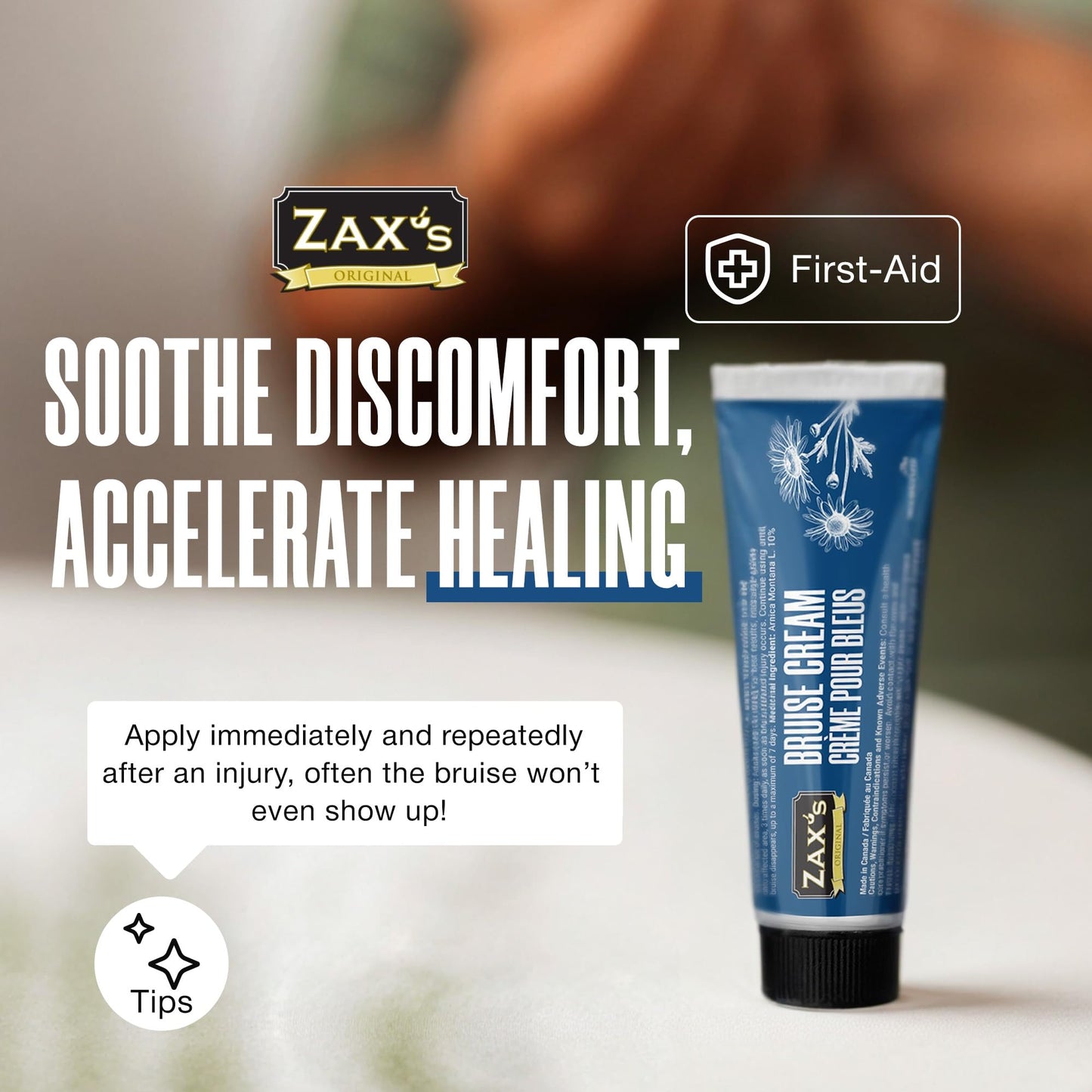 ZAX'S ORIGINAL Bruise Cream - Arnica and Witch Hazel Blend, Gentle on Skin, Plant-Based Ingredients for Skin Care - 28g - dailyvitalstore