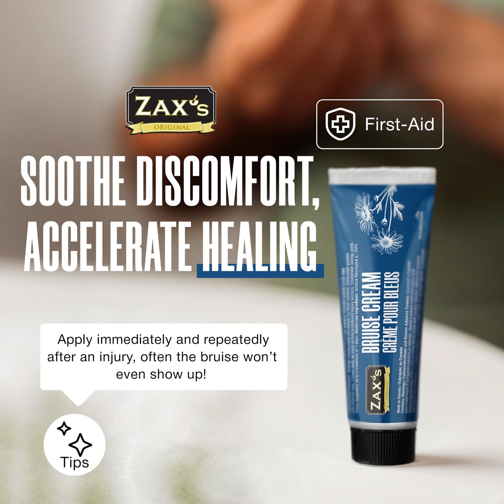 ZAX'S ORIGINAL Bruise Cream - Arnica and Witch Hazel Blend, Gentle on Skin, Plant-Based Ingredients for Skin Care - 28g - dailyvitalstore