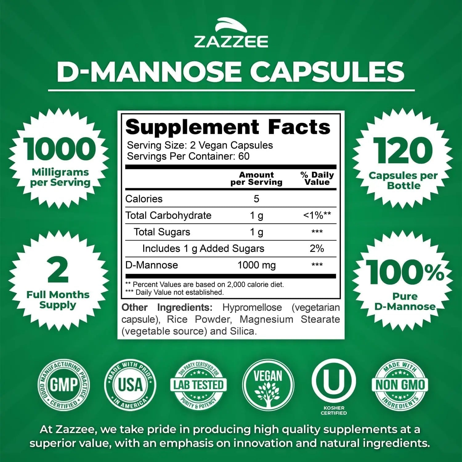 Zazzee Ultimate Urinary Tract Support Bundle | Super Concentrated Proanthocyanidin Cranberry Extract Capsules Plus D-Mannose 1000mg Capsules for UT & Bladder Cleansing (60 Servings Each) - dailyvitalstore