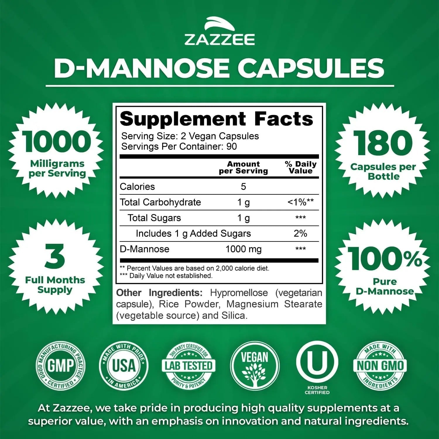 Zazzee Urinary Tract Cleanse & Detox Bundle | USDA Organic Dandelion Root Extract Capsules Plus D-Mannose 1000mg Capsules for UT & Bladder Cleansing - dailyvitalstore
