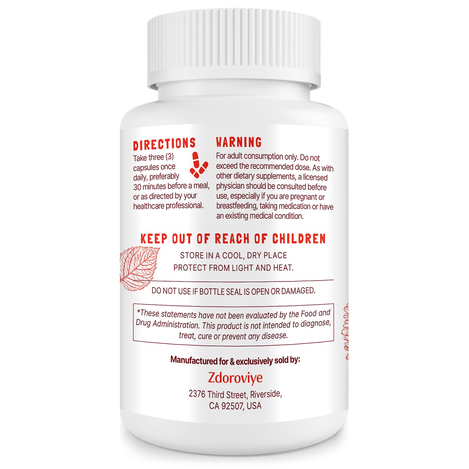 Zdoroviye Nitric Oxide Supplement for Men, 90 Capsules (2 Pack) - dailyvitalstore